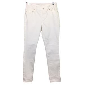 Old Navy Women's Curvy Profile Mid-Rise Skinny Leg White Denim Jean Size 2